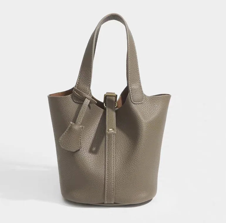 Classic Vegetable BasketpuWomen's Handbag Simple Bucket Bag Mother Bag Fashion Versatile Women's Bag Cross-border