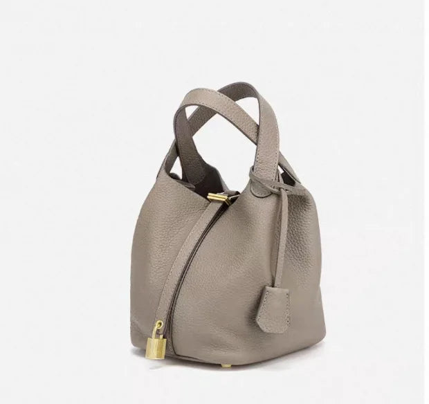 Classic Vegetable BasketpuWomen's Handbag Simple Bucket Bag Mother Bag Fashion Versatile Women's Bag Cross-border