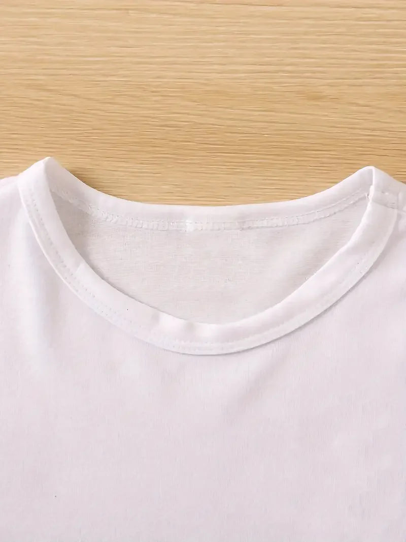 Fashion T Shirt Women Vibrant Spanish Letter Print Short Sleeve Round Neck Women's Casual Summer Breathable T-shirt