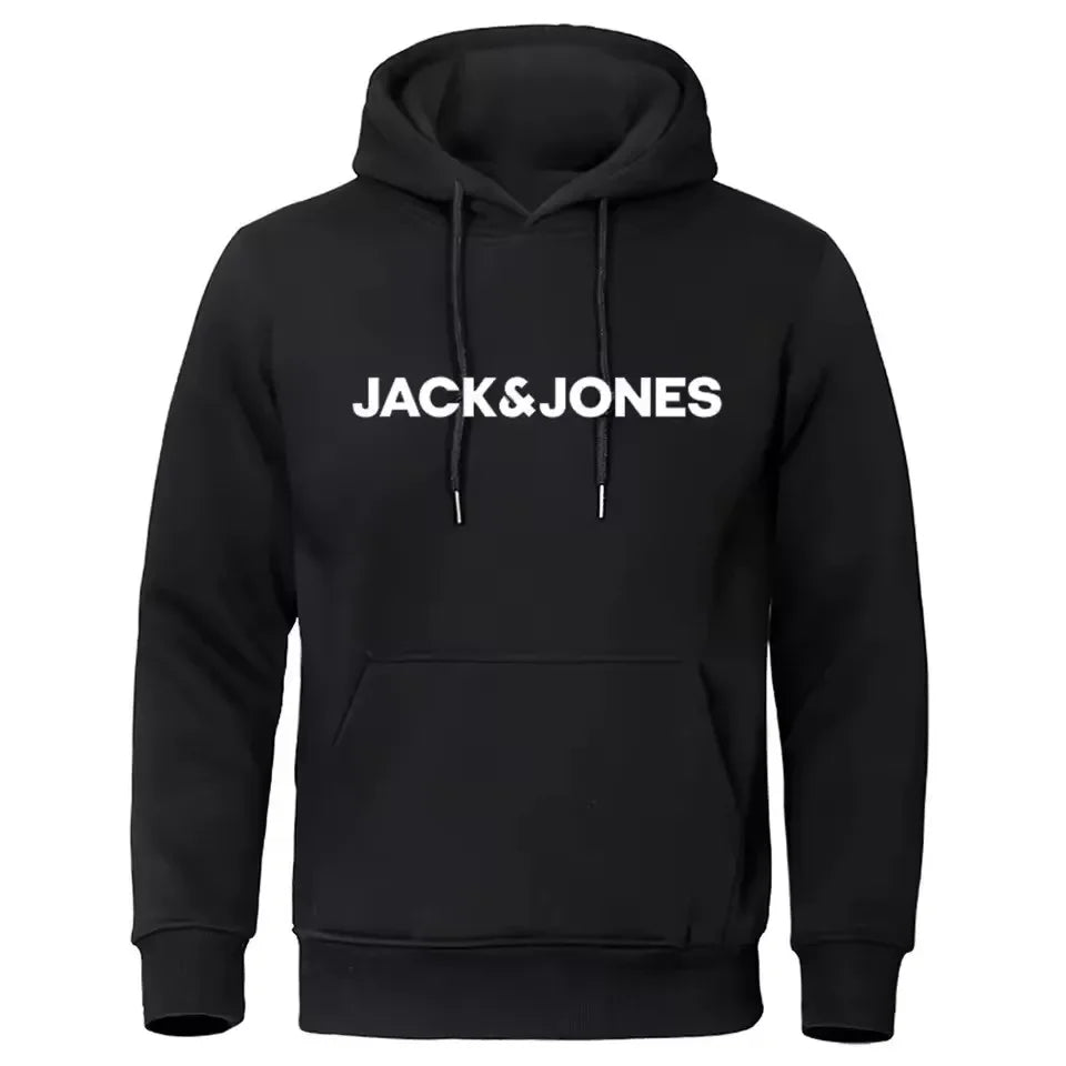 Jack & Jones Men's and Women's Hooded Sweatshirts, Fashionable Loose and Casual, Comfortable Printed Sportswear, Streetwear