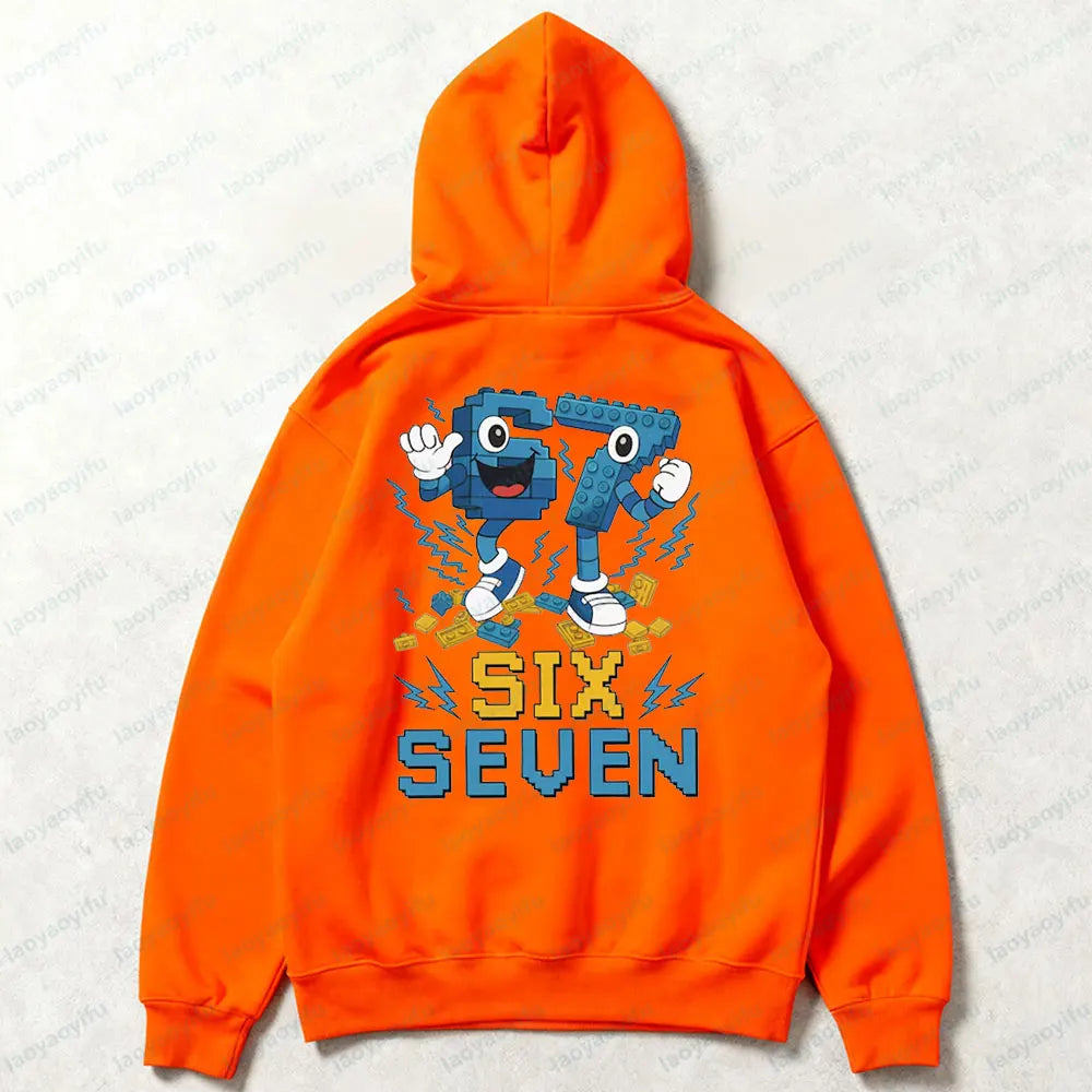 Steal A Brainrot 67 Meme Hoodies Funny Meme Unisex Sweatshirt Six and Seven Brainrot Tops Men Women Christmas Fashion Streetwear