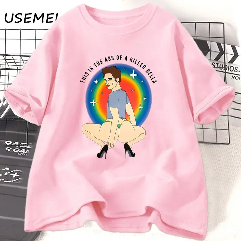 This Is The Ass of A Killer Bella Tshirt Men Women Robert Pattinson T-Shirt Twilight Saga Meme Graphic T Shirts Oversized Tees