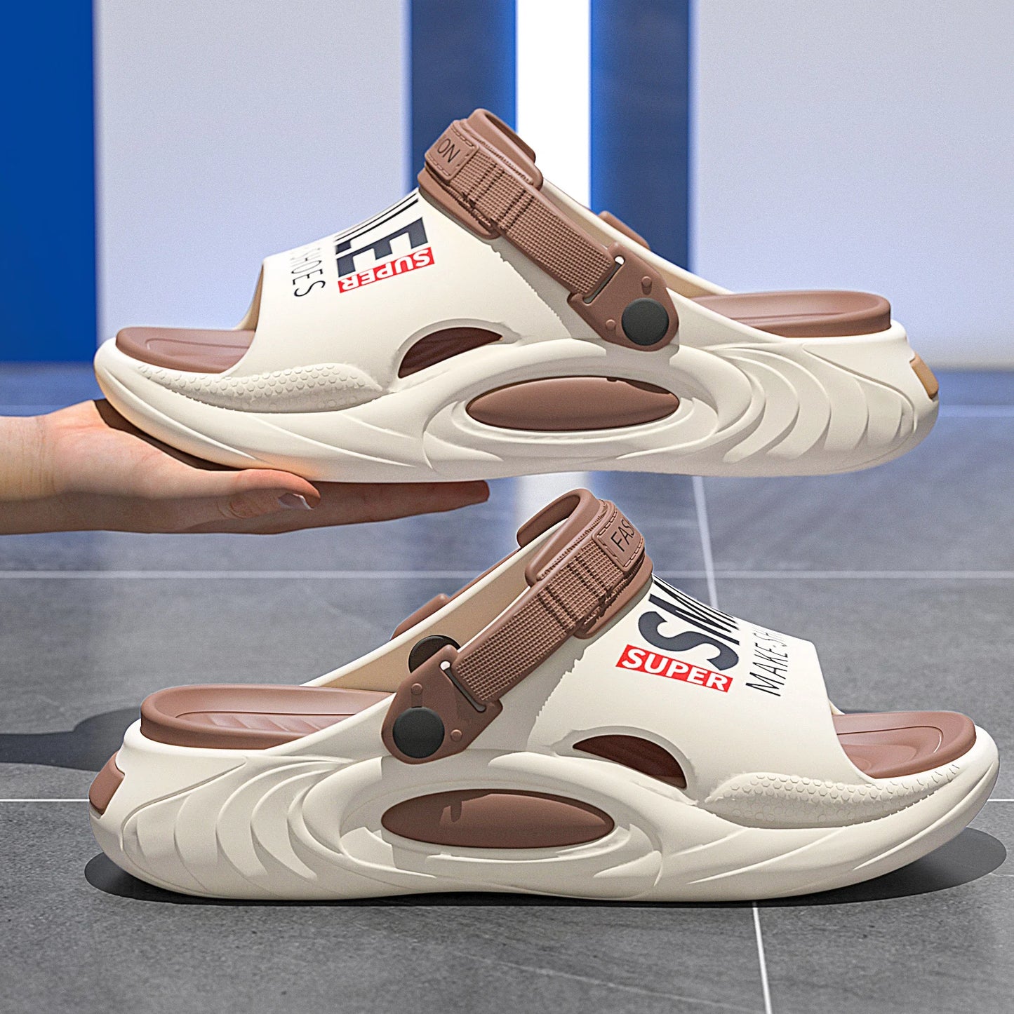 Outdoor Women and Mens Summer 2025 Men's Slippers EVA Lightweight Slides Indoor Leisure Beach Shoes Comfort Soft Men's Slippers