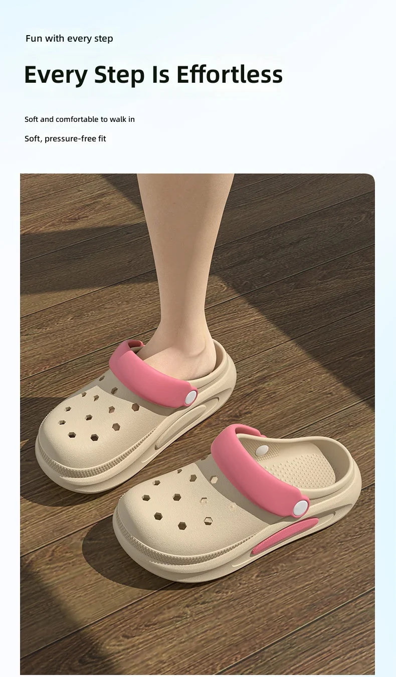 Summer Clogs Women Cute 3D Charms Garden Sandals Lightweight Soft EVA Beach Slippers Outdoor Non Slip Fashion Thick  Sole Shoes