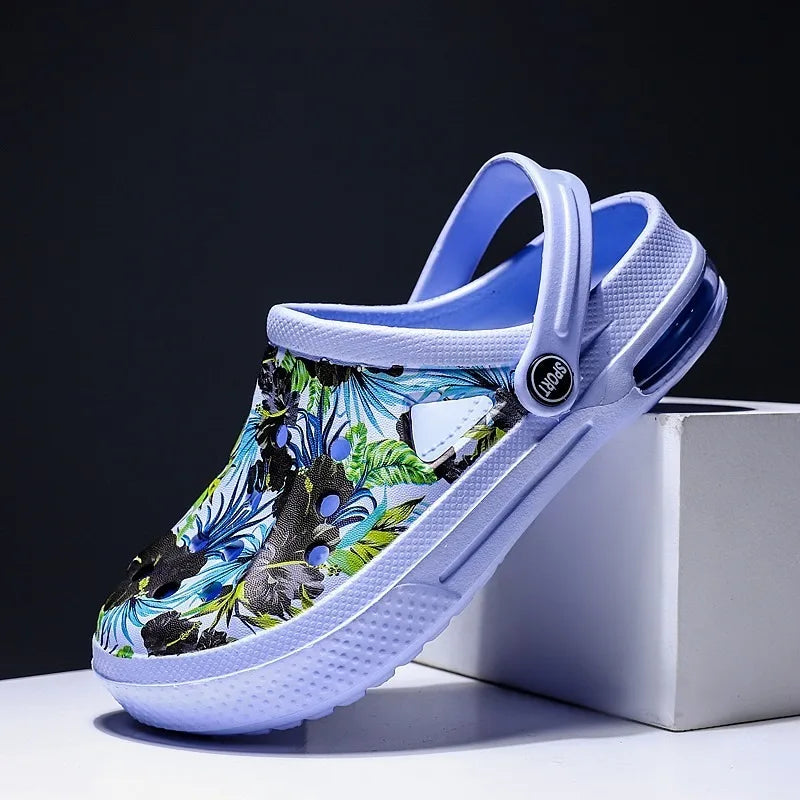 2006 Women's Ethnic Shoes Clogs Soft Sole Two-way Wear for Beach Mules and Pool Women Garden Slides Indoor Nursing Clogs Sandals