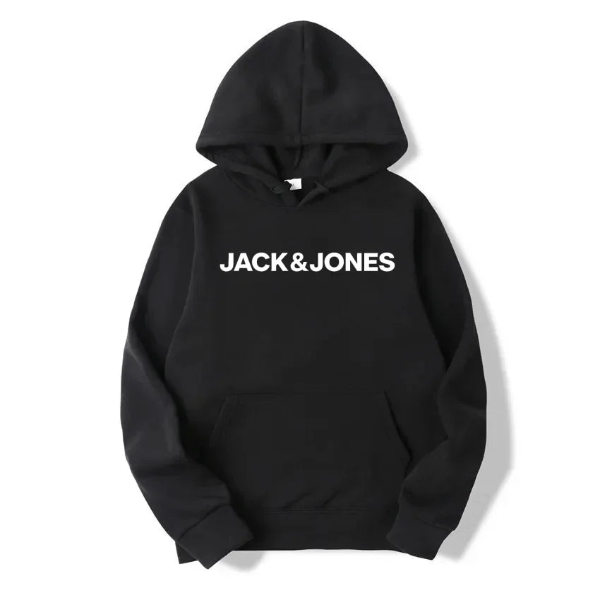 Jack & Jones Men's and Women's Hooded Sweatshirts, Fashionable Loose and Casual, Comfortable Printed Sportswear, Streetwear