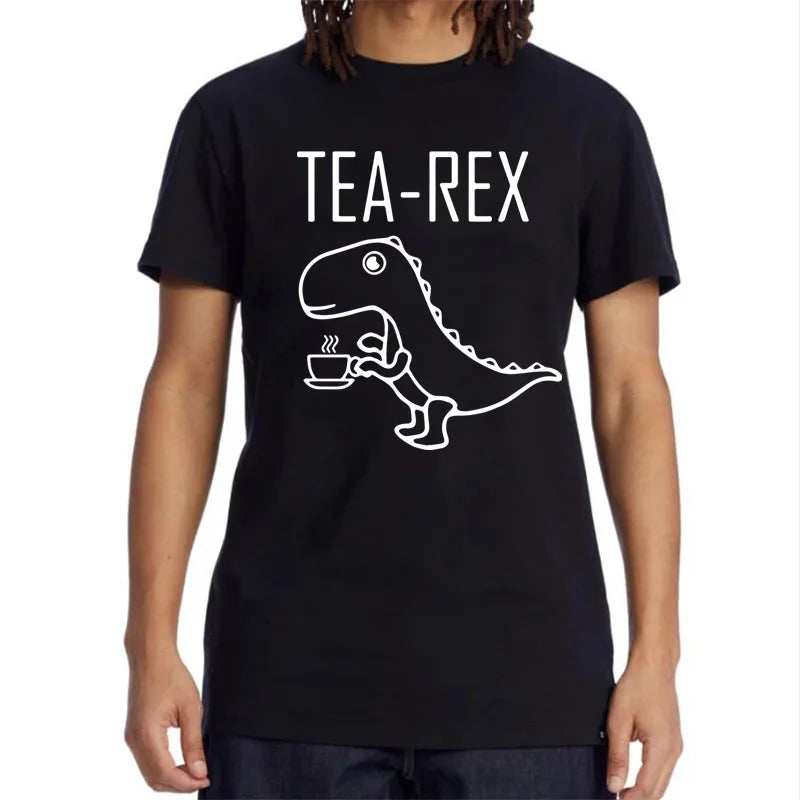 Summer Casual Men's T-shirt Top Quality 100% Cotton Cool Funny Dinosaur Design Printing O-neck For Men T-shirt Male Tee Shirts