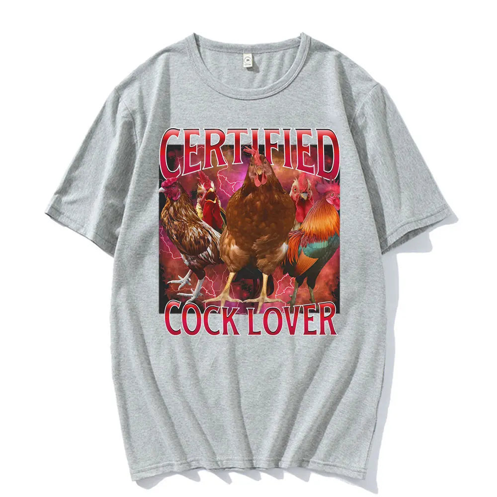 Funny Meme 90s Certified Cock Lover Merch T Shirts Men's Clothing Retro Humor T-shirt Unisex Oversized Loose 100% Cotton T Shirt