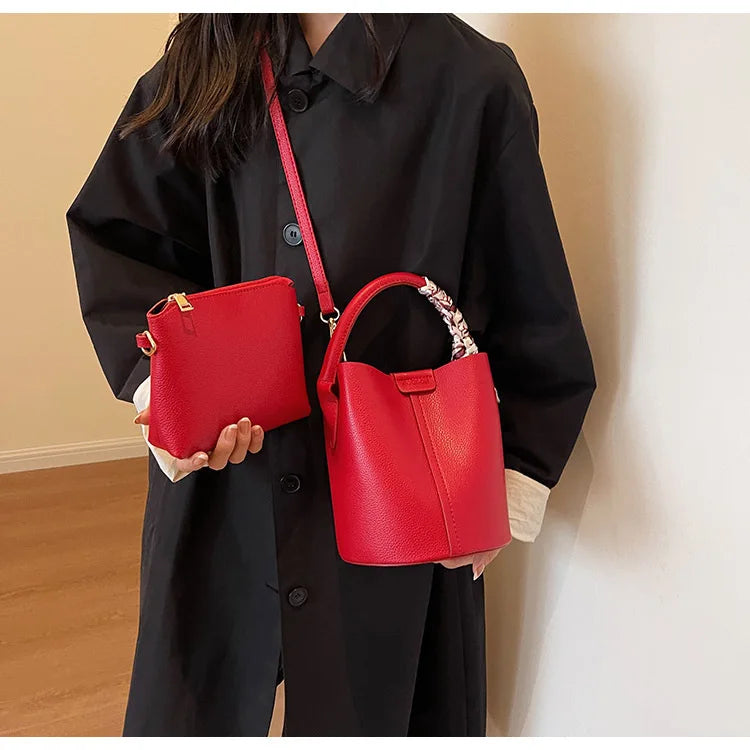 Hot Selling Simplicity High-end Women's Crossbody Bag PU Material Versatile Bucket Bag Fashion Handbag Commuting