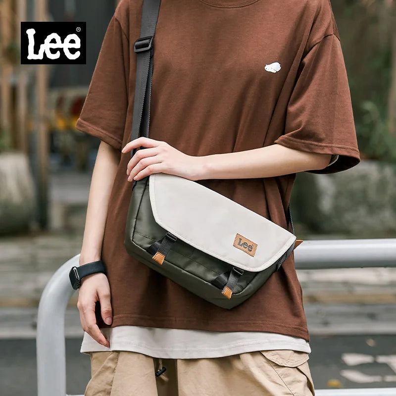 LEE Oxford Waterproof Women Shoulder Bag Vintage Messenger Bag Scratch-Resistant Casual Travel Crossbody Bag Ladies Daily Use