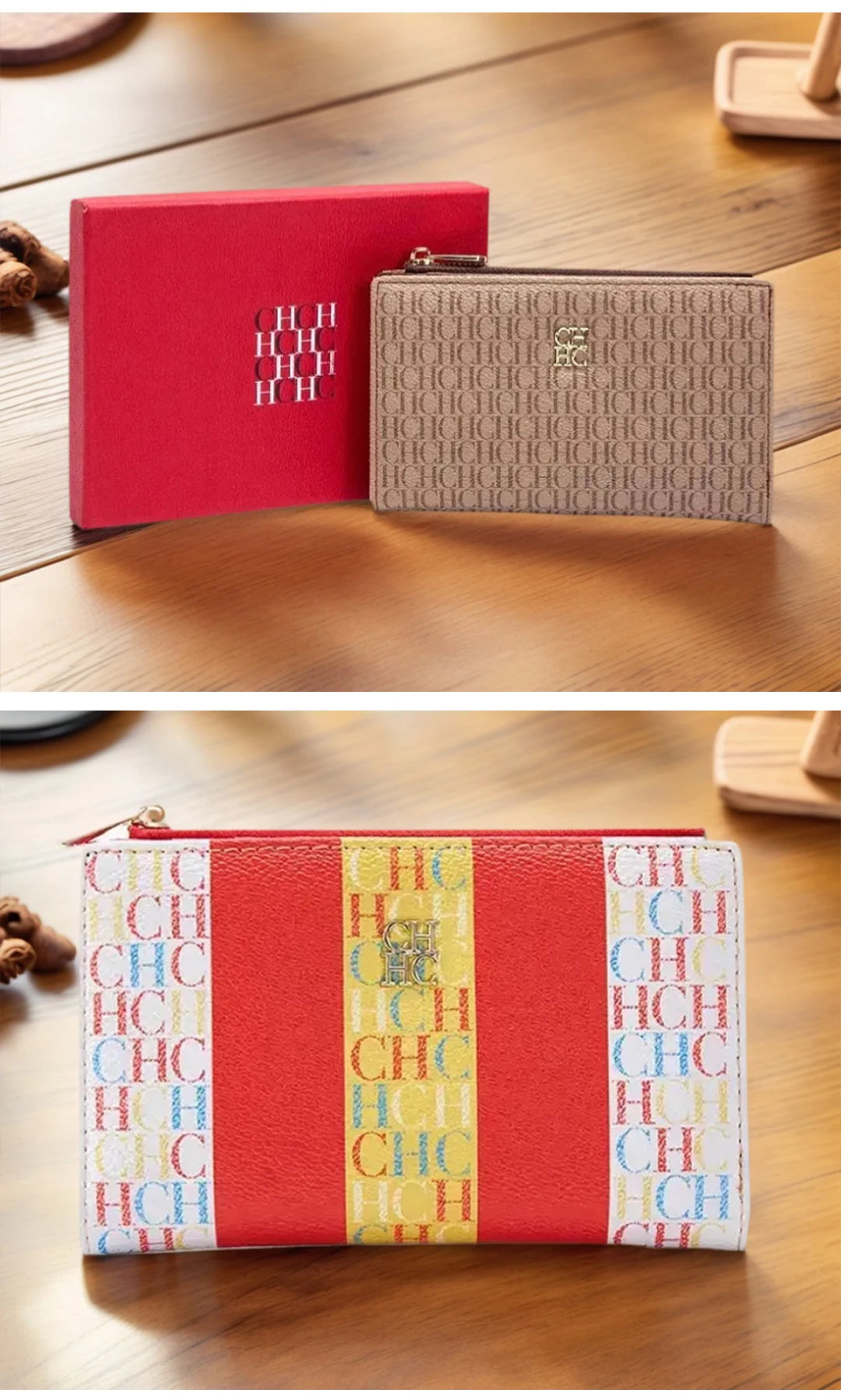 CH Exquisite Compact Portable High-quality Wallet With A High-end Feel Light Luxury Women's Cartoon Pattern Printed Wallet