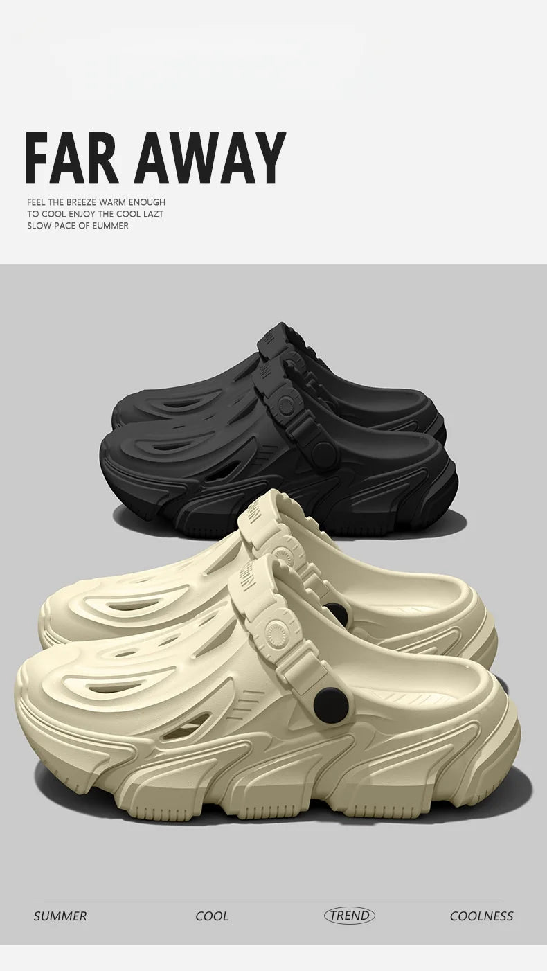Men's New Spring and Summer Style Mecha-Style Eva Comfortable Casual Soft Thick-Soled Simple Indoor Home Outdoor Vacation Versatile Clogs