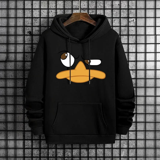 Funy Cartoon Duck Men Hoodies Male Trendy Casual Autumn Winter Style Hoody 2025 Streetwear Fashion Hip Hop Hooded Sweatshirt