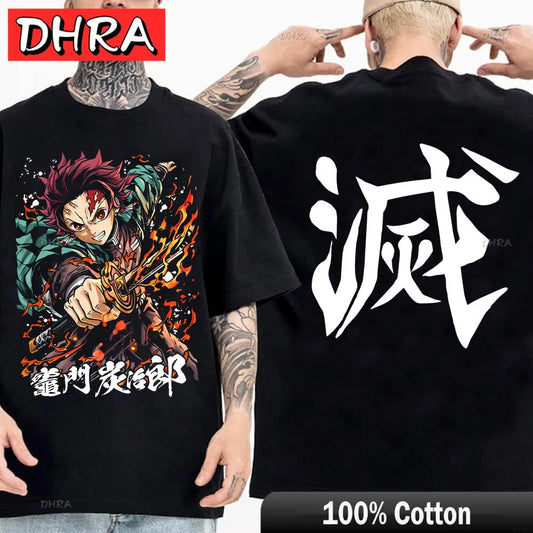 Japanese Anime Shirt Demon Slayer Infinity Castle T Shirt Men Cartoon Kimetsu No Yaiba Cotton Streetwear Clothes  Cool Y2K Tees