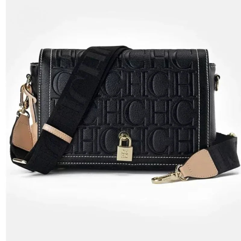 CH Autumn and Winter Solid Color Crossbody Bag Letter Printing High Quality Women's Fashion Elegance 2025 Classic Women's Bag