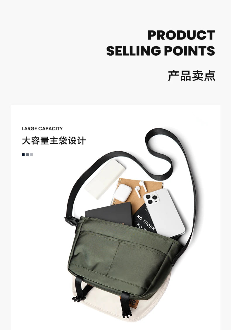 LEE Oxford Waterproof Women Shoulder Bag Vintage Messenger Bag Scratch-Resistant Casual Travel Crossbody Bag Ladies Daily Use