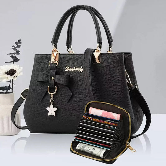 New Korean version trendy autumn and winter bow women's bag portable shoulder bag messenger bag killer bag mother bag large capa