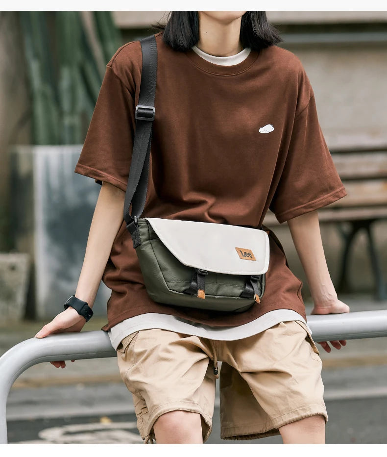 LEE Oxford Waterproof Women Shoulder Bag Vintage Messenger Bag Scratch-Resistant Casual Travel Crossbody Bag Ladies Daily Use