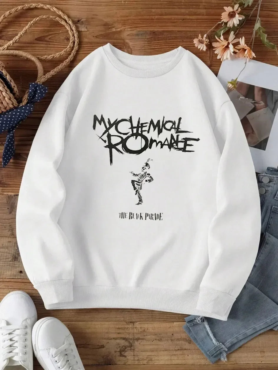 My Chemical Romance Mcr Band Printed Autumn Winter Hoodies Loose High Quality Comfortabled Punk Emo Rock Fashion Women's Tops