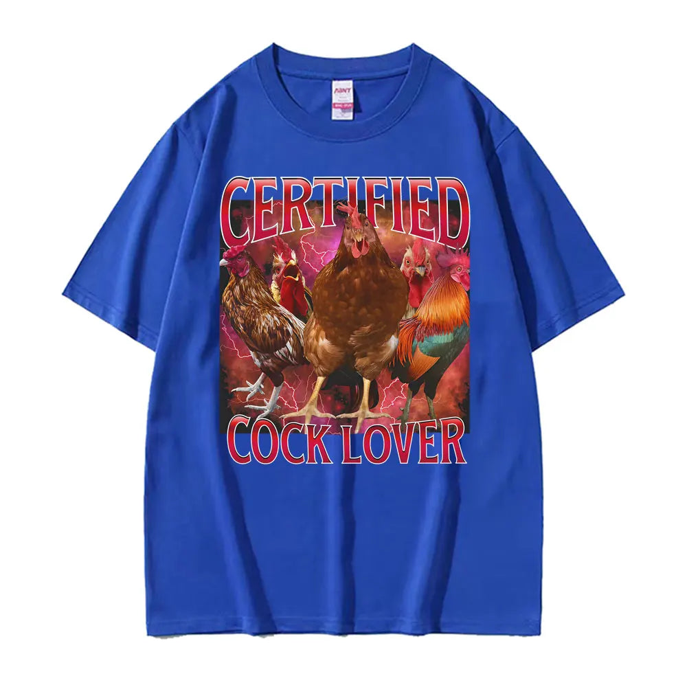 Funny Meme 90s Certified Cock Lover Merch T Shirts Men's Clothing Retro Humor T-shirt Unisex Oversized Loose 100% Cotton T Shirt