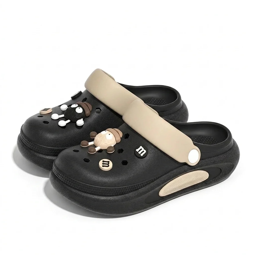 Summer Clogs Women Cute 3D Charms Garden Sandals Lightweight Soft EVA Beach Slippers Outdoor Non Slip Fashion Thick  Sole Shoes