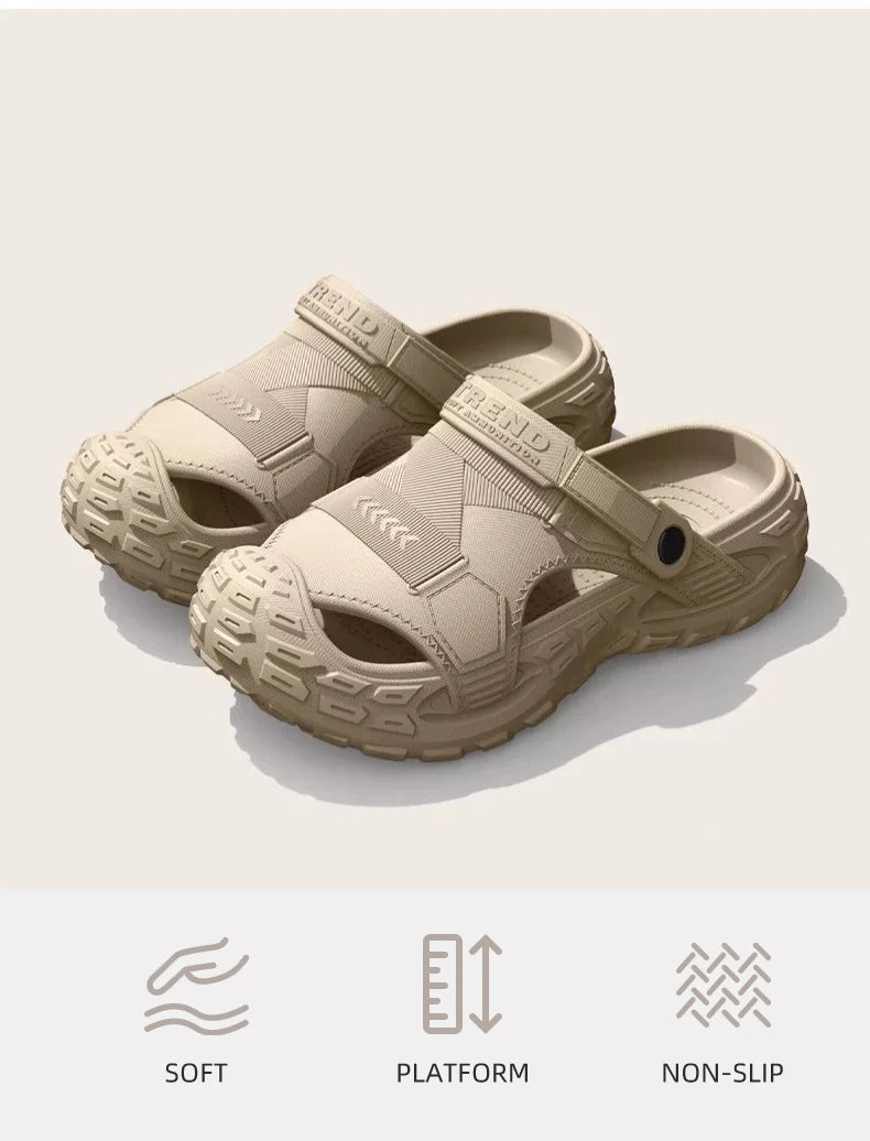 Men's Outdoor Summer Wearable Clog Shoes Anti-Slip Breathable Odor-Resistant Slip-Resistant Sandals