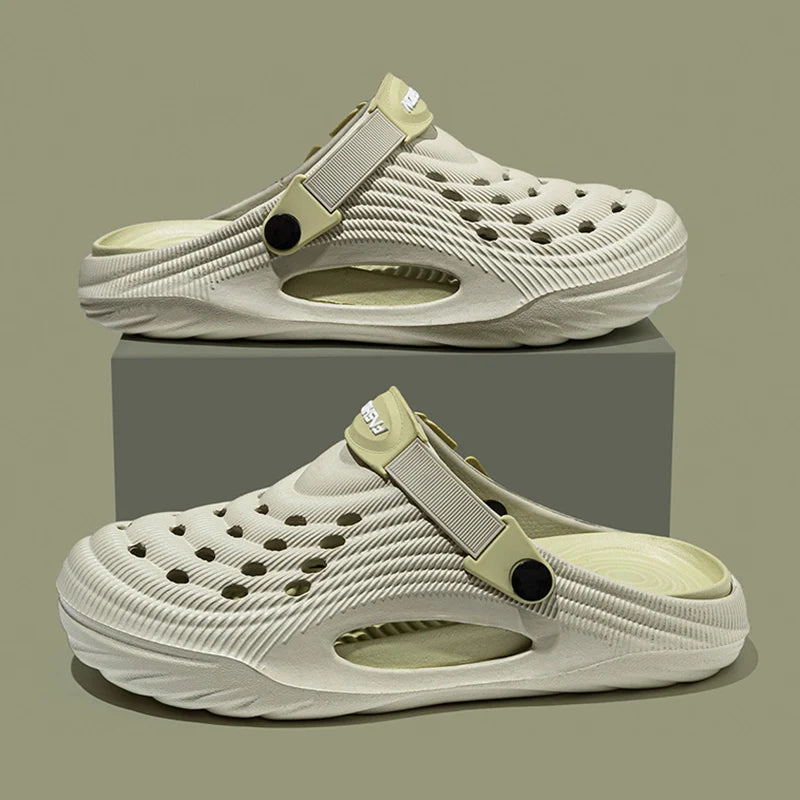 Summer Non Slip Platform Clogs Sandals Men Couple Soft Sole Breathable Beach Slippers Woman Comfortable Slin On Sport Slippers