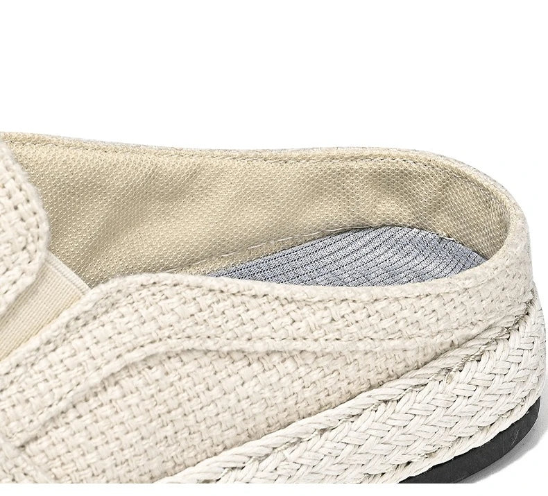 Outdoor Sandals Mens Half Slipper Summer Casual Shoes Canvas Soft Bottom Lightweight Walking Shoe Vulcanized Shoe