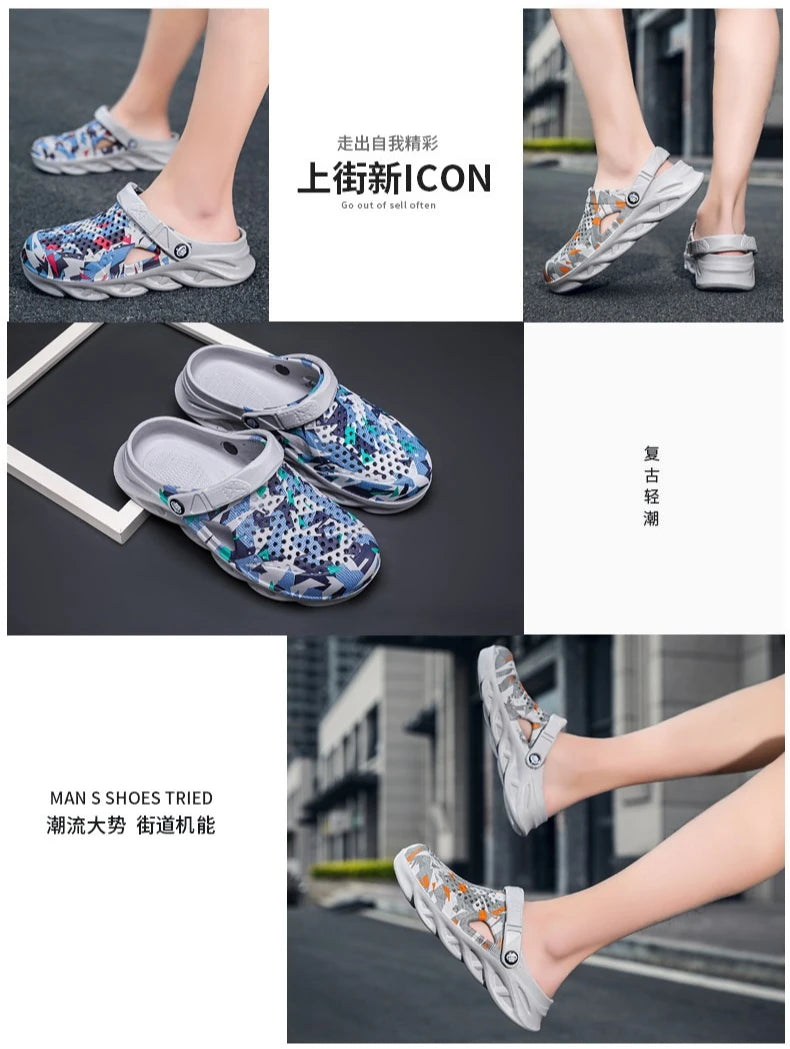 Men Sandals Clogs Summer Shoes for Men EVA Lightweight Water Shoes Unisex Slippers for Summer Outdoor Beach Slippers Large Size