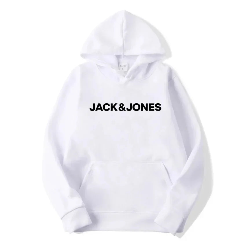 Jack & Jones Men's and Women's Hooded Sweatshirts, Fashionable Loose and Casual, Comfortable Printed Sportswear, Streetwear