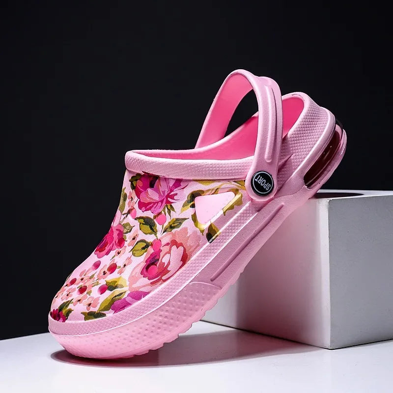 2006 Women's Ethnic Shoes Clogs Soft Sole Two-way Wear for Beach Mules and Pool Women Garden Slides Indoor Nursing Clogs Sandals
