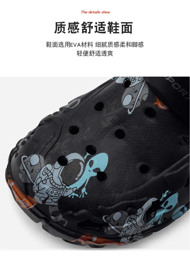 Plus Size46 47 Men Clogs Sandals Summer Outdoor Garden Clogs Hole Shoes Male Casual Shoes Water Shoes Comfort Home Soft Slippers
