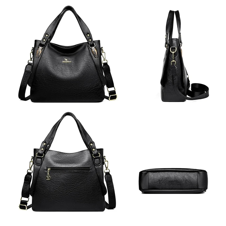 Genuine Brand Soft Leather Top-handle Bags Female Handbags Women Shoulder Crossbody Tote Messanger Bag Large Capacity Sac A Main