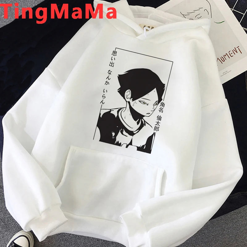 Oya Oya Oya Haikyuu Japanese Anime Hoodies Men Kawaii Cartoon Nekoma Graphic Streetwear Kuroo Volleyball Sweatshirts Male