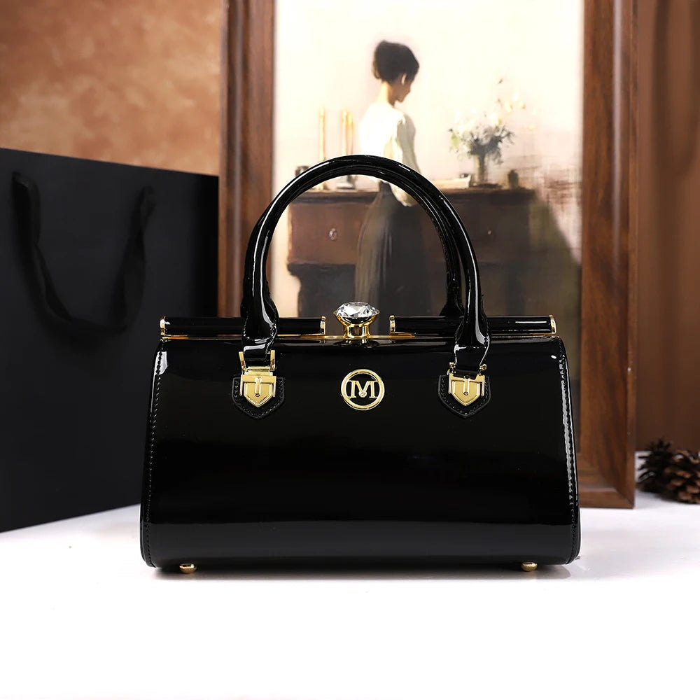 2025 New pillowcase, women's bag, hand-held shoulder, water diamond, middle-aged lady, mother's bag, crossbody bag, retro style