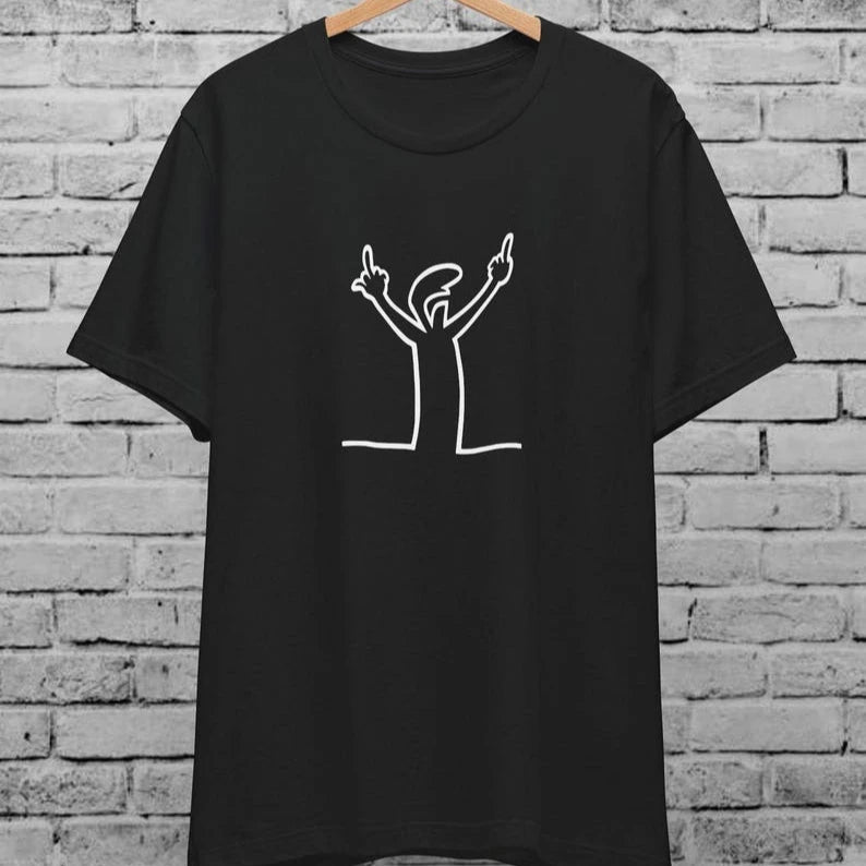 Angry La Linea Unisex T-Shirt for Men Women The Line Osvaldo Vintage Funny Gift 80s Cartoon Summer Casual Comfort Cotton Tees