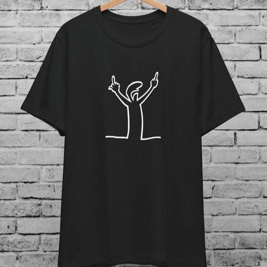 Angry La Linea Unisex T-Shirt for Men Women The Line Osvaldo Vintage Funny Gift 80s Cartoon Summer Casual Comfort Cotton Tees