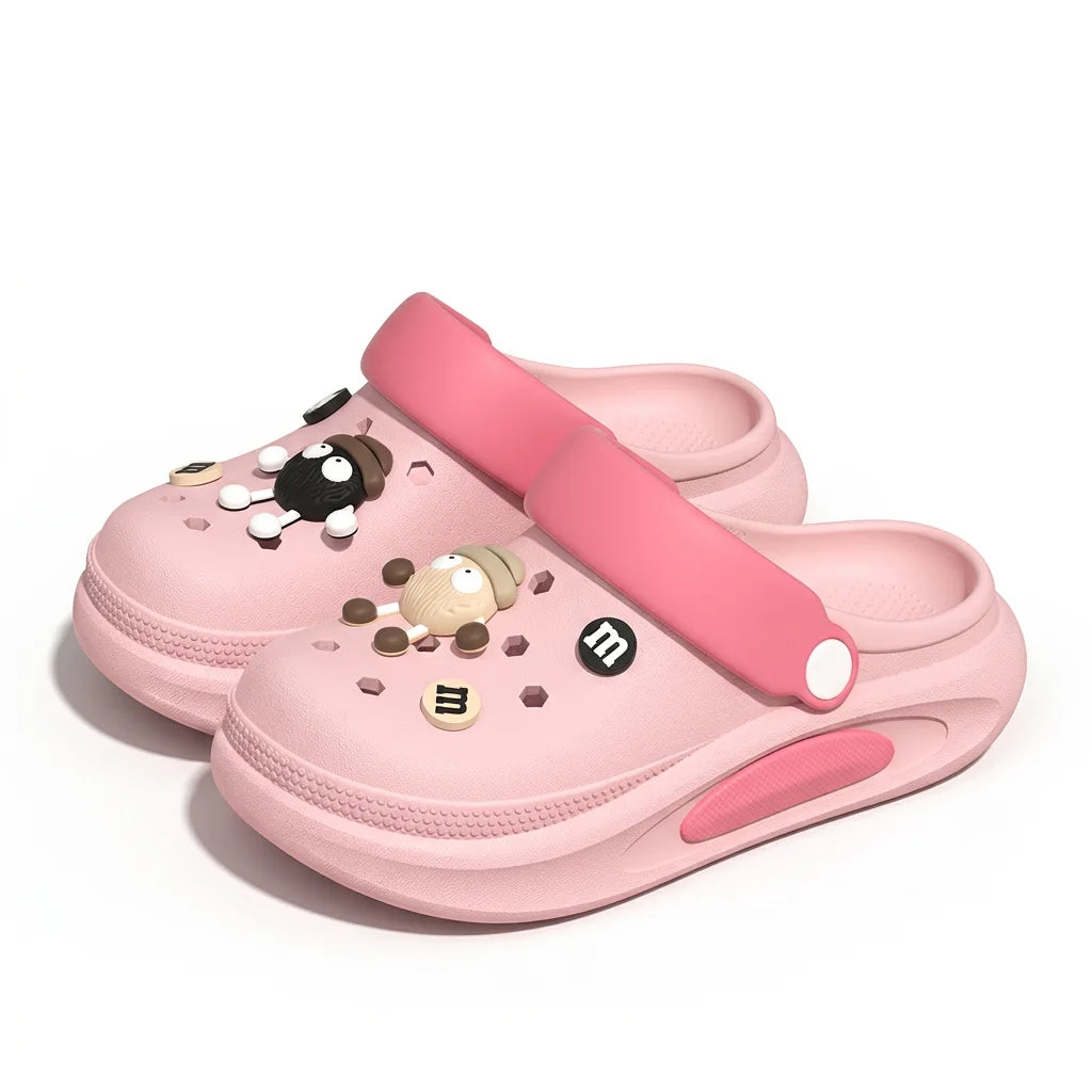 Summer Clogs Women Cute 3D Charms Garden Sandals Lightweight Soft EVA Beach Slippers Outdoor Non Slip Fashion Thick  Sole Shoes