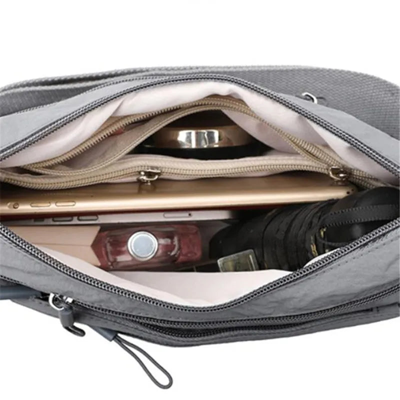 Multi-Layer Casual Crossbody Bag for Women, Solid Color Multi-Pocket, Versatile for Commuting, Travel, Shopping, Mother'S Gift