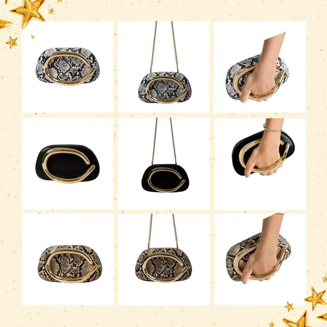 Gold Metal Closure Box Clutch Bag Women Evening Wedding Party Cute Purse Bag Handbag Dark Red Beige 2025 Spring New Fashion Ins