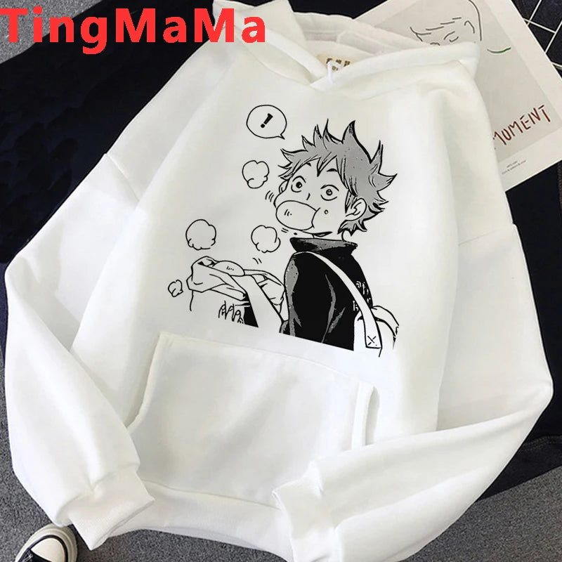 Oya Oya Oya Haikyuu Japanese Anime Hoodies Men Kawaii Cartoon Nekoma Graphic Streetwear Kuroo Volleyball Sweatshirts Male