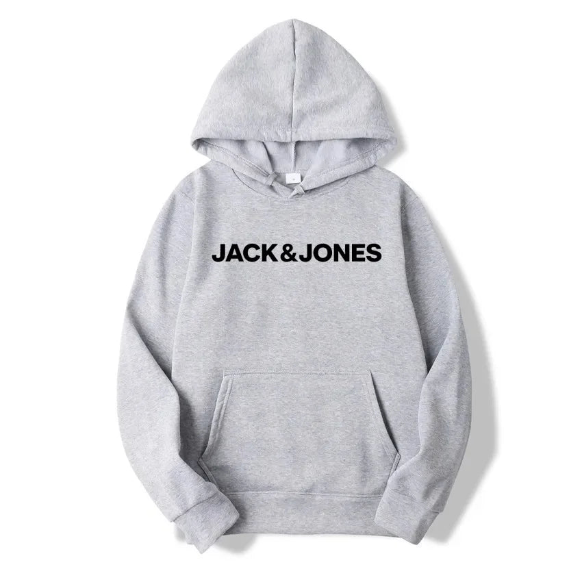 Jack & Jones Men's and Women's Hooded Sweatshirts, Fashionable Loose and Casual, Comfortable Printed Sportswear, Streetwear