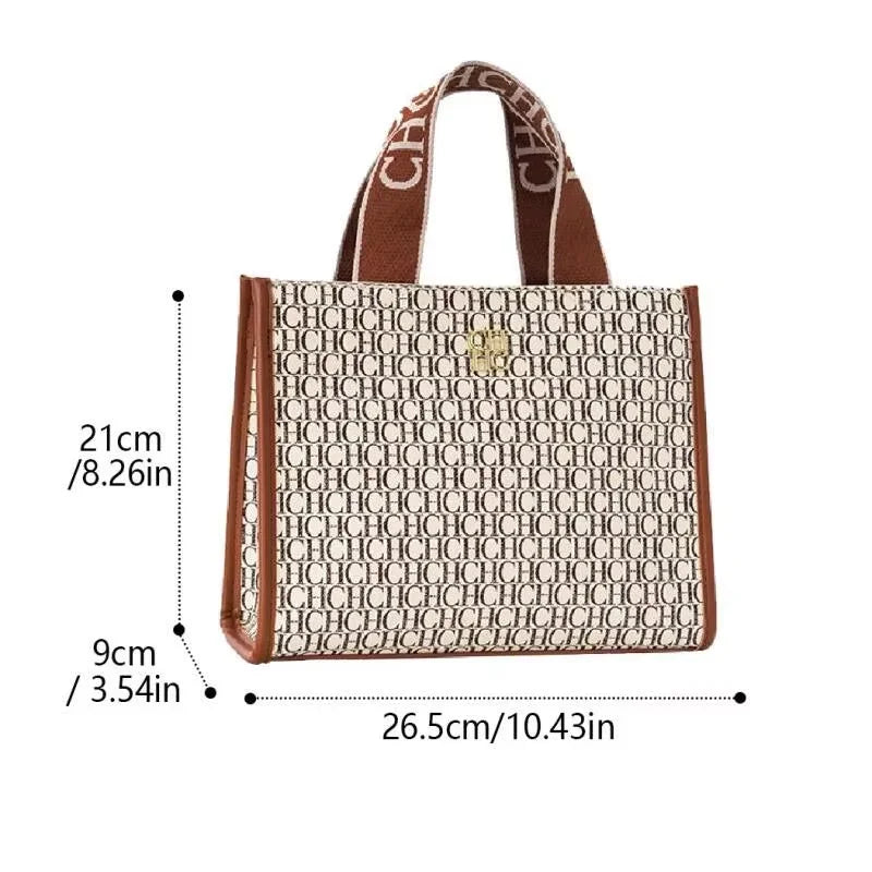 CH Fashion Monogram Print High Quality Metal Logo Casual Light Luxury Brand Designer 2025 New Women's Handbag