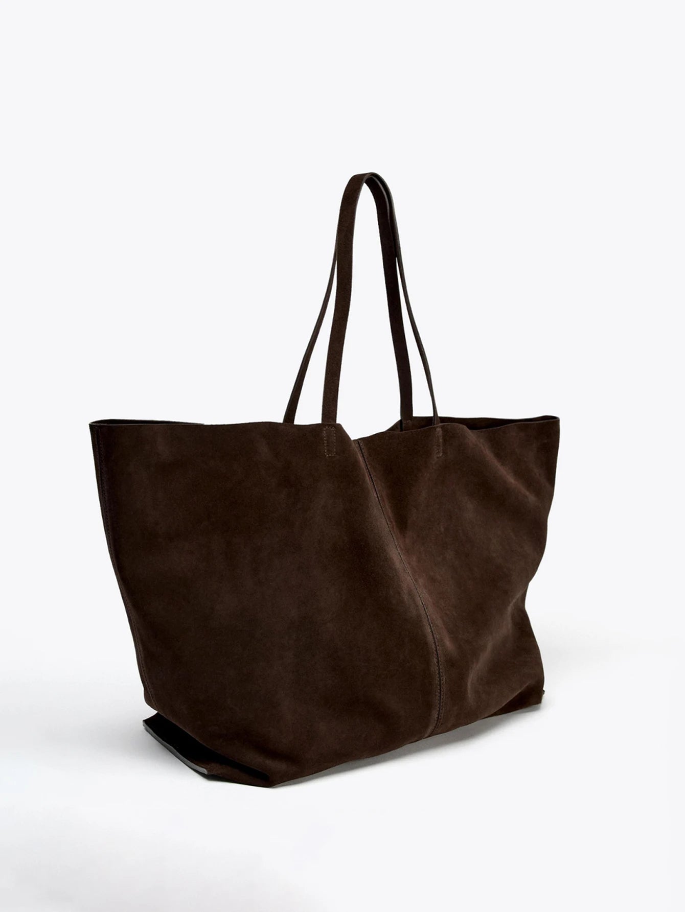 Ladies' single-shoulder bag, cowhide handbag, super large capacity shopping bag, solid-color single-shoulder tote bag, a gift fo