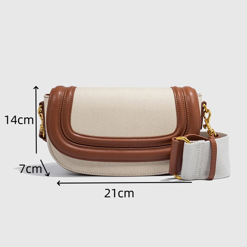 2025 New Women's Bag Wide Shoulder Strap Shoulder Bag Diagonal Underarm Bag