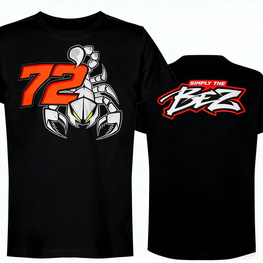 Marco Bezzecchi 72 Bez Graphic Men T-Shirt Oversized 100% Cotton Unisex O-Neck Short Sleeve Y2k Fashion Popular Street Style Tee