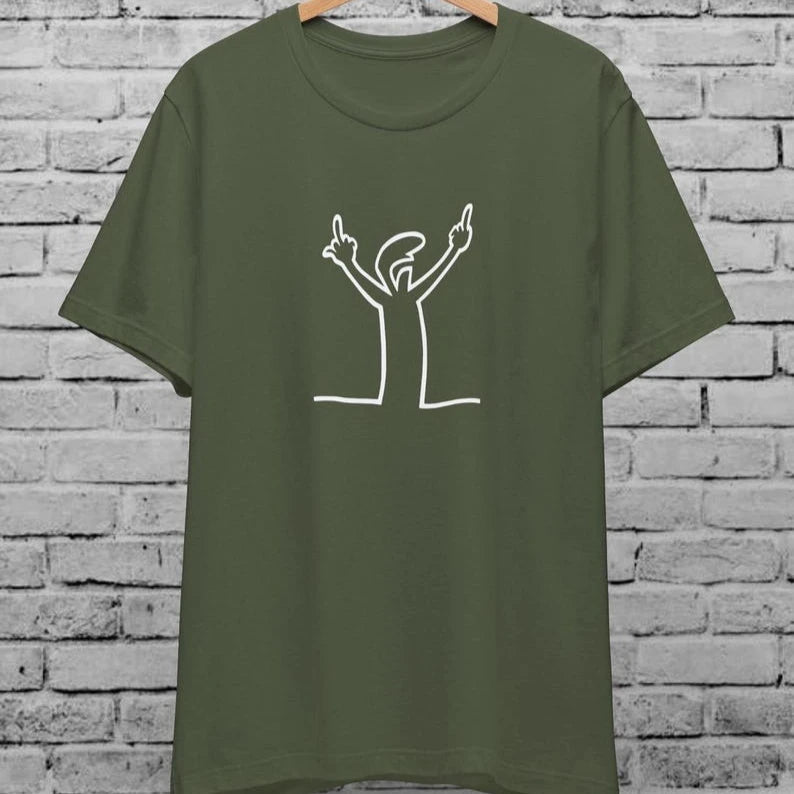 Angry La Linea Unisex T-Shirt for Men Women The Line Osvaldo Vintage Funny Gift 80s Cartoon Summer Casual Comfort Cotton Tees