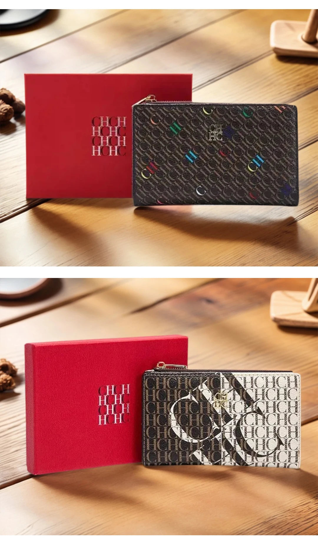 CH Exquisite Compact Portable High-quality Wallet With A High-end Feel Light Luxury Women's Cartoon Pattern Printed Wallet