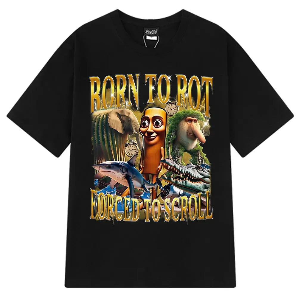 Brr Brr Patapim T Shirt Funny Italian Brainrot Meme Graphic T-shirt Women Summer Cozy Soft O-Neck T-shirts Tops