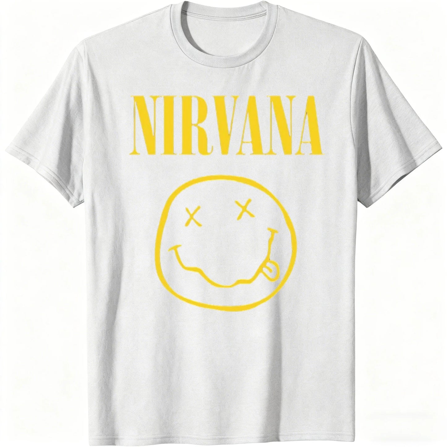 New Nirvana rock band men's 100%cotton T-shirt hip-hop style Men's and Women's oversized Y2K Tee Casual Loose Outdoor Street